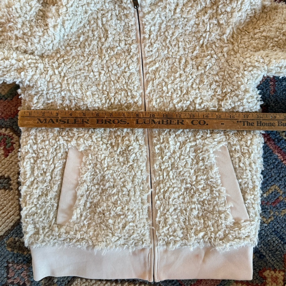 Eddie Bauer Off White Teddy Bear Bomber Jacket Small - Picture 5 of 7